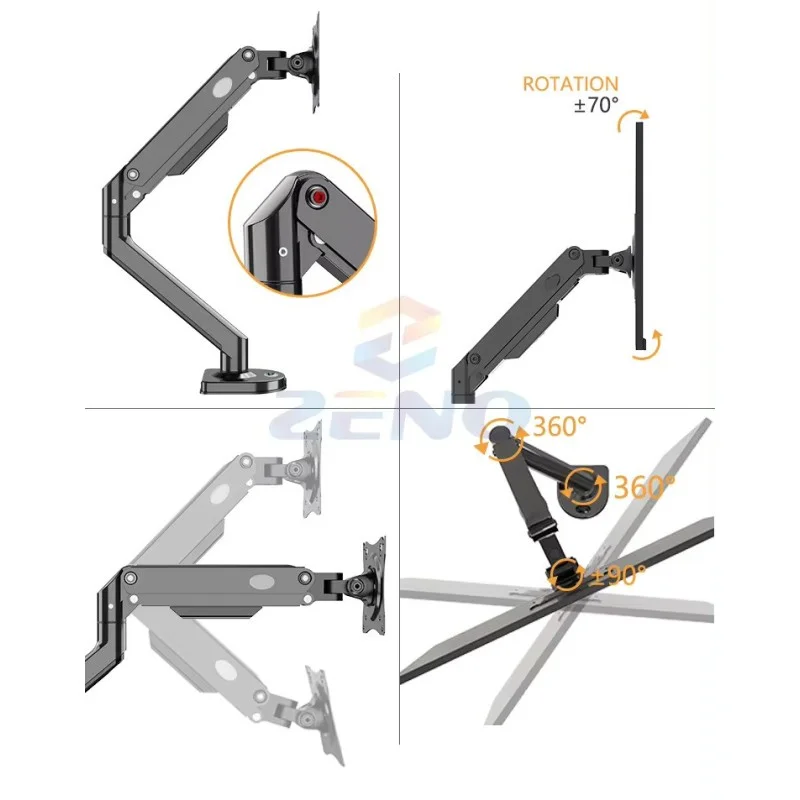 KALOC DY1 H2 Adjustable Single Arm for Laptops up to 17.3 Inches