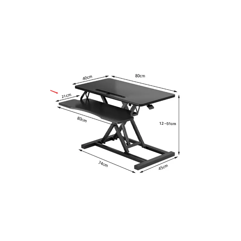 Adjustable Gas Spring Sit-Stand Desk Riser – Ergonomic Height-Adjustable Workstation with Keyboard Tray and Large Surface