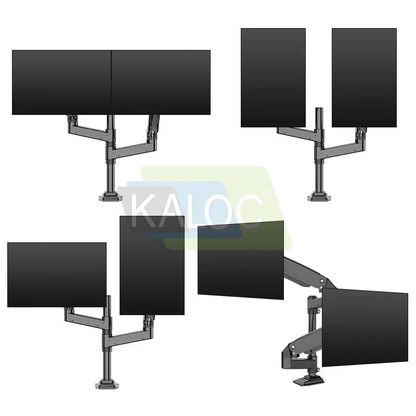 Kaloc DH200 Adjustable Dual Monitor Arm, Gas Spring Technology, Fits Screens 17 to 35 Inches