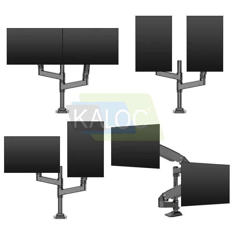 Kaloc DH200 Adjustable Dual Monitor Arm, Gas Spring Technology, Fits Screens 17 to 35 Inches