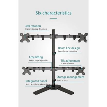 Kaloc DW240T Adjustable 4 Monitor Arm, for Screens 17 to 27 Inches