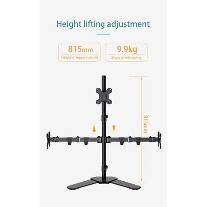 KALOC DW230T Adjustable Triple Monitor Arm, for Screens 17 to 27 Inches