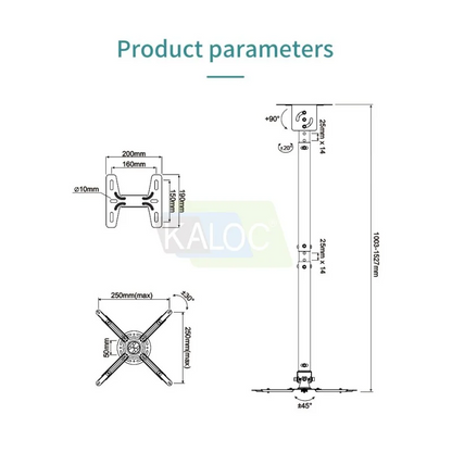 KALOC/ZENO T818-4/W Wall and Ceiling Projector Arm Bracket