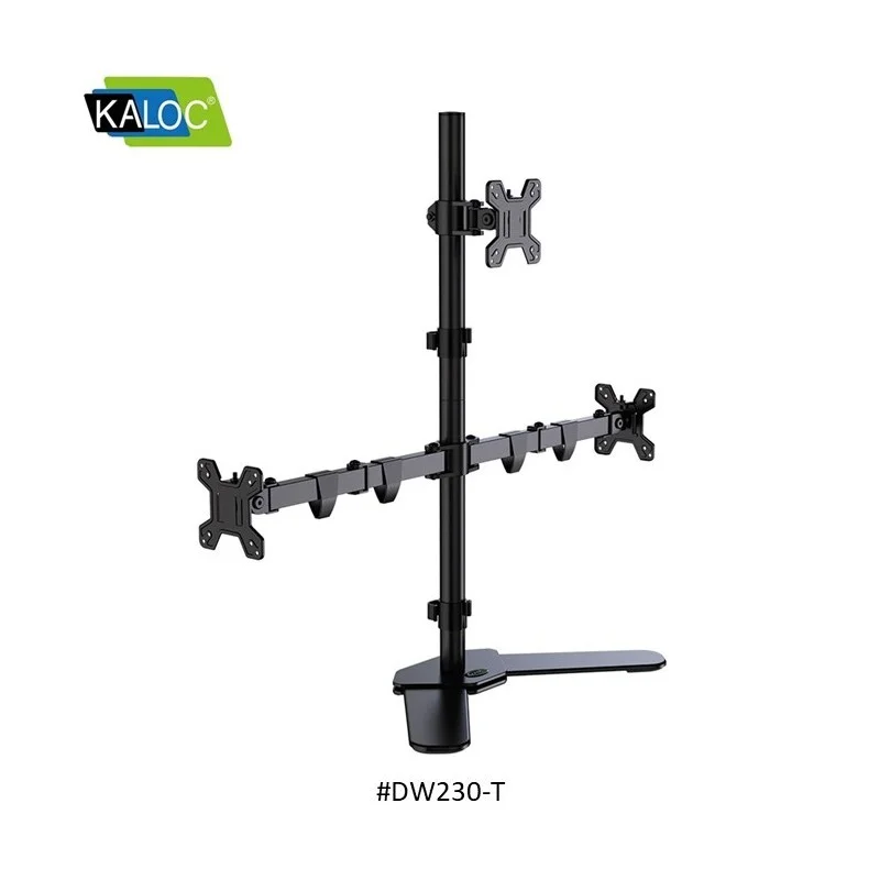 KALOC DW230T Adjustable Triple Monitor Arm, for Screens 17 to 27 Inches