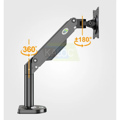 KALOC DS300B Adjustable Single Monitor Arm with Internal Gas Spring technology for Easy Adjustment, for Screens 17 to 32 Inches
