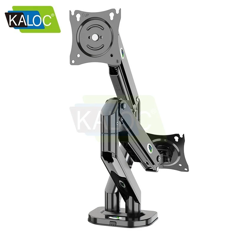 Kaloc DS2002B Adjustable Dual Monitor Arm with Internal Gas Spring technology for Easy Adjustment, for Screens 17 to 32 Inches