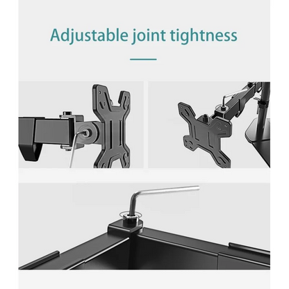 KALOC DW240J Adjustable 4 Monitor Arm, for Screens 17 to 27 Inches