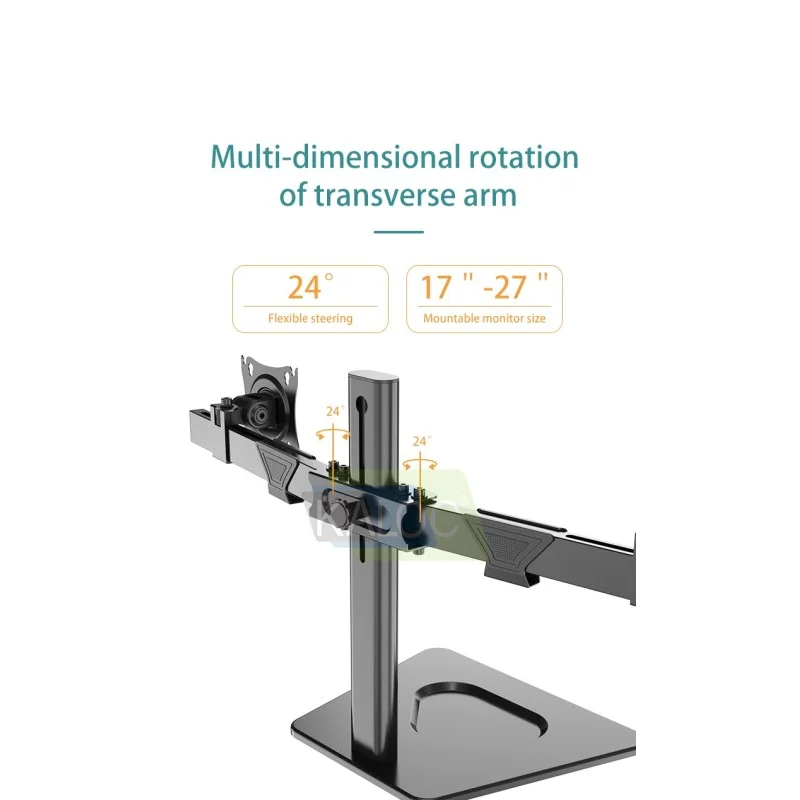 KALOC DW220J Adjustable Horizontal Dual Monitor Arm, for Screens 17 to 27 Inches