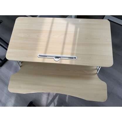 Adjustable Gas Spring Sit-Stand Desk Riser – Ergonomic Height-Adjustable Workstation with Keyboard Tray and Large Surface
