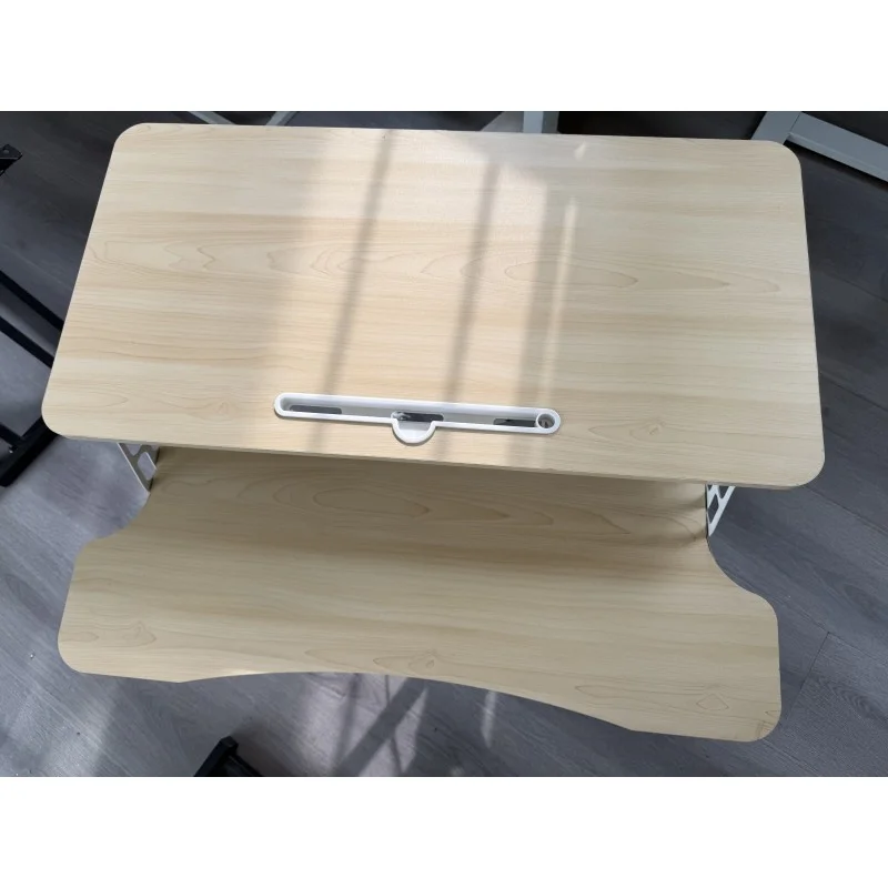 Adjustable Gas Spring Sit-Stand Desk Riser – Ergonomic Height-Adjustable Workstation with Keyboard Tray and Large Surface