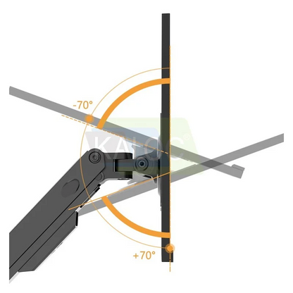 Kaloc DS2002B Adjustable Dual Monitor Arm with Internal Gas Spring technology for Easy Adjustment, for Screens 17 to 32 Inches