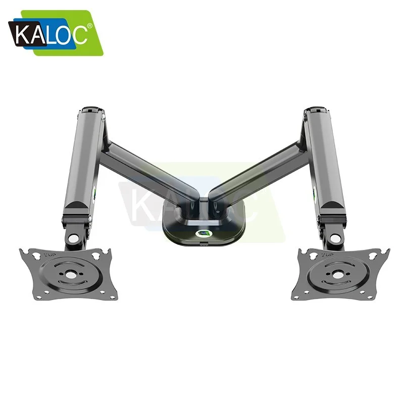Kaloc DS2002B Adjustable Dual Monitor Arm with Internal Gas Spring technology for Easy Adjustment, for Screens 17 to 32 Inches