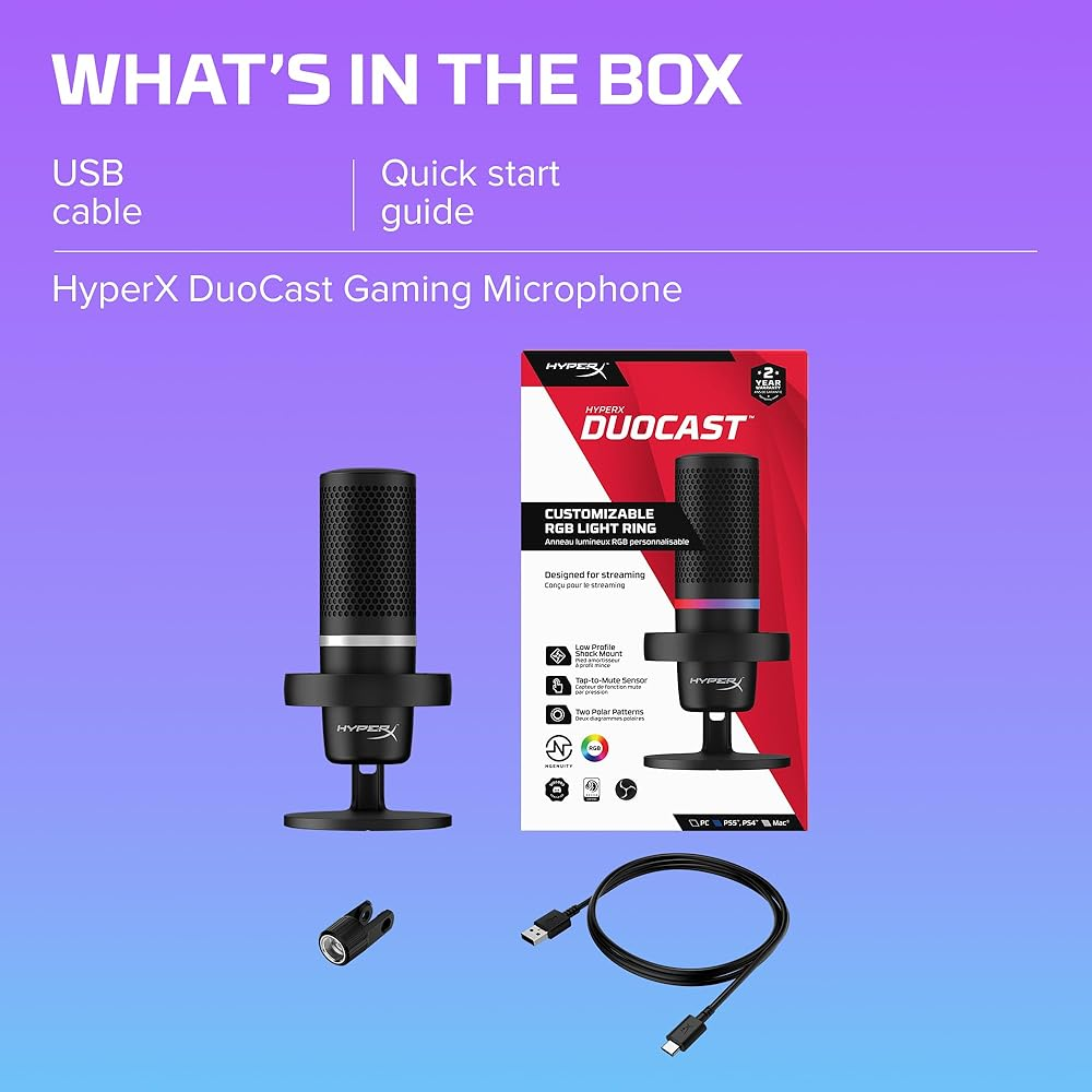 HyperX DuoCast - USB Microphone with RGB Lighting