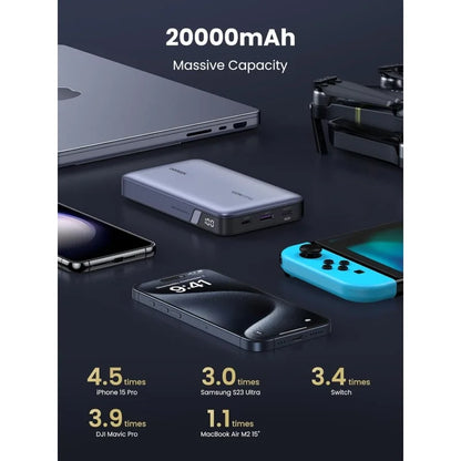 UGREEN Power Bank 100W, 3 Ports, 20000 mAh, for Laptops, MacBooks, Smartphones, Tablets, ipads