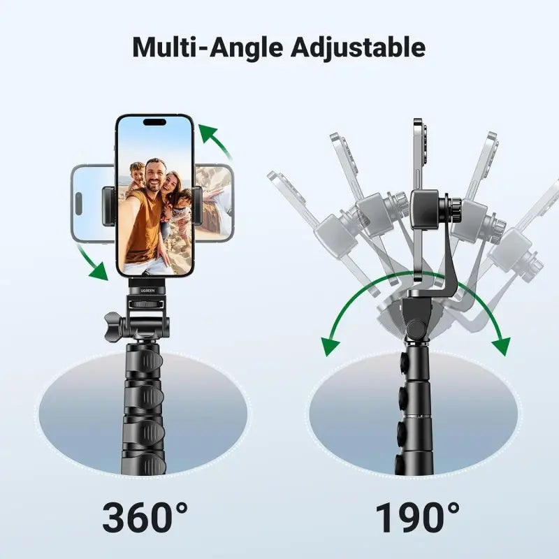 UGREEN 2-in-1 Selfie Stick & Tripod with Bluetooth Remote, Adjustable Height form 58.4cm to 178cm