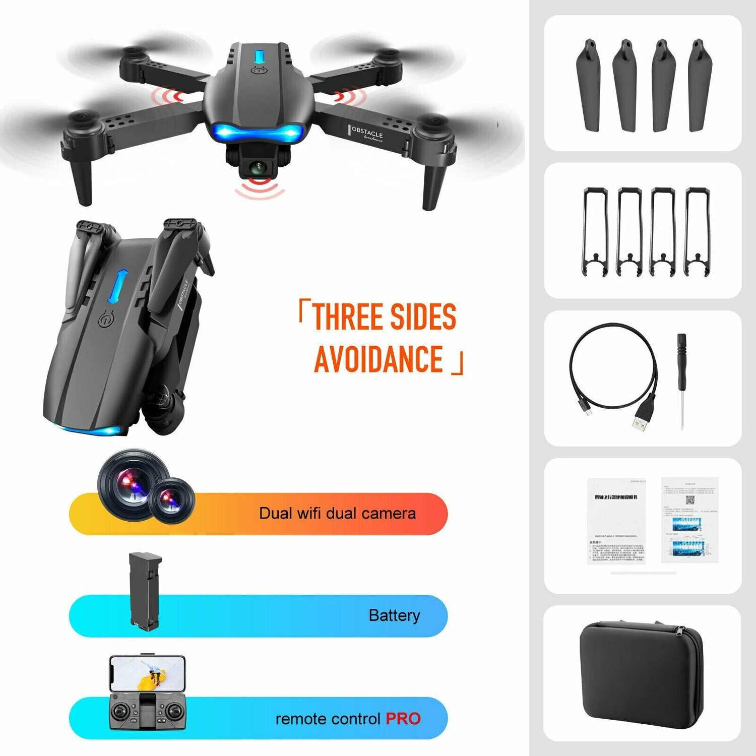 E99 Drone X WiFi 4K HD Dual Camera