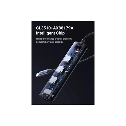 UGREEN 4 in 1 USB-C Hub to Gigabit Ethernet with 3 * USB 3.0 - CM475 60600