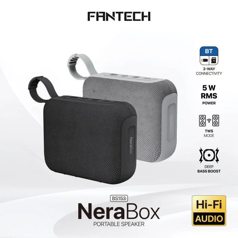 FANTECH NERABOX BS153 Wireless Speaker Bluetooth 5.4, 5W RMS, TWS Mode, USB & TF Card Support, Built-in Battery