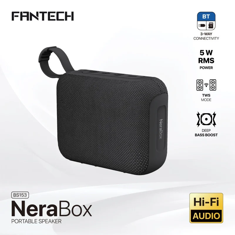 FANTECH NERABOX BS153 Wireless Speaker Bluetooth 5.4, 5W RMS, TWS Mode, USB & TF Card Support, Built-in Battery
