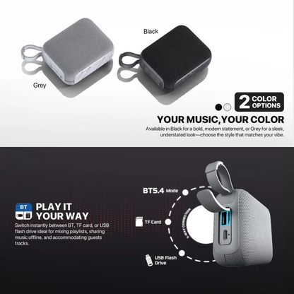 FANTECH NERABOX BS153 Wireless Speaker Bluetooth 5.4, 5W RMS, TWS Mode, USB & TF Card Support, Built-in Battery