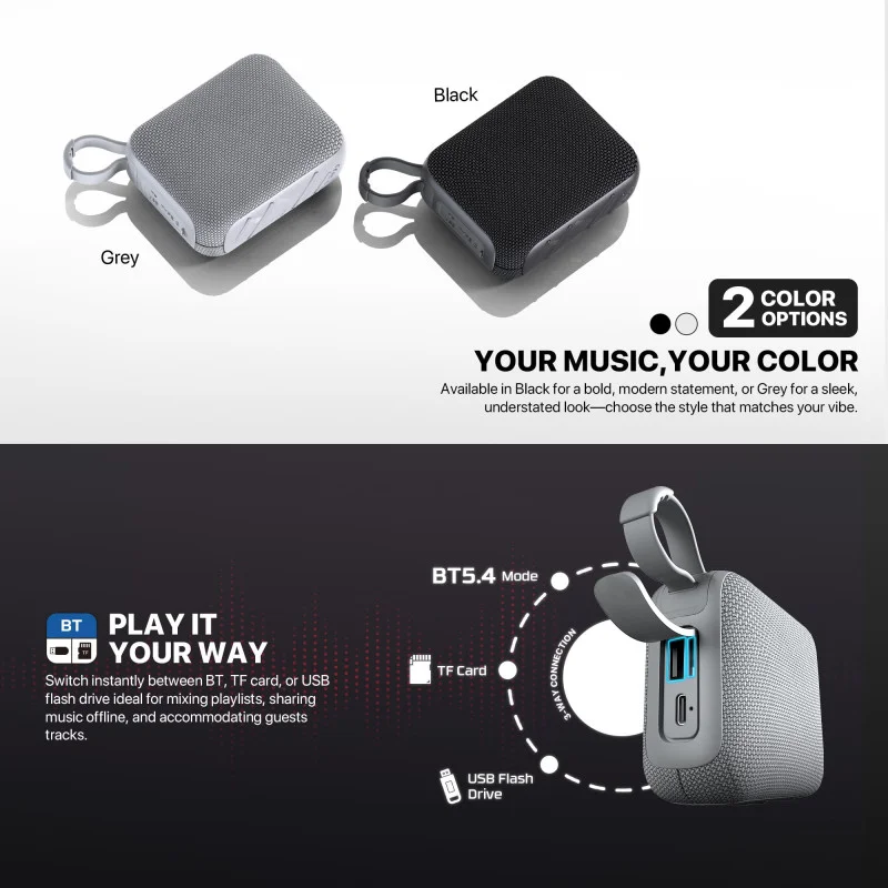 FANTECH NERABOX BS153 Wireless Speaker Bluetooth 5.4, 5W RMS, TWS Mode, USB & TF Card Support, Built-in Battery