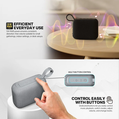 FANTECH NERABOX BS153 Wireless Speaker Bluetooth 5.4, 5W RMS, TWS Mode, USB & TF Card Support, Built-in Battery