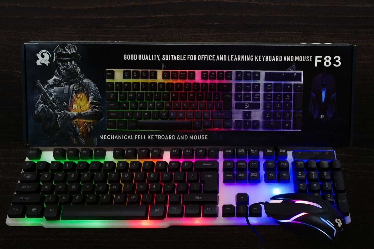 F83 Mechanical Feel Keyboard and Mouse Combo 2 in 1