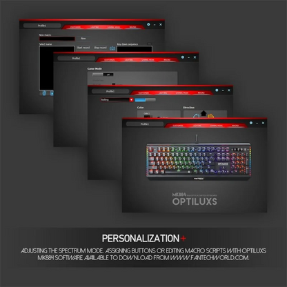 Fantech MK884 Optilux, Optical Mechanical Switch Keyboard, Ultra-durable, spill-proof, RGB Lighting