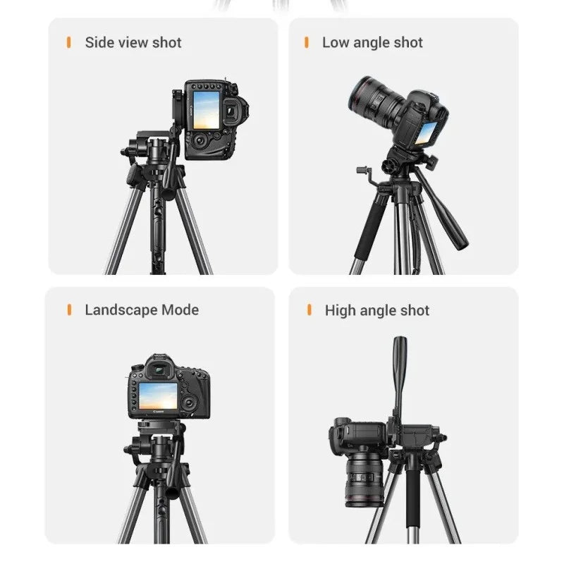 UGREEN Professional Camera Tripod Adjustable Height from 53.5 to 175cm with Mobile Phone Holder and Travel Bag