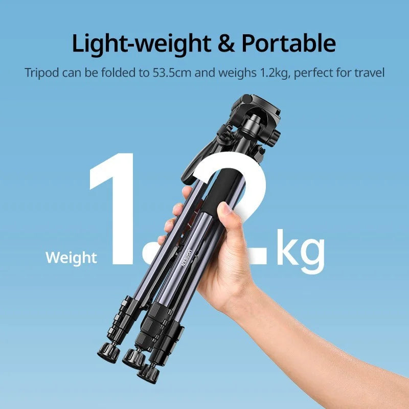 UGREEN Professional Camera Tripod Adjustable Height from 53.5 to 175cm with Mobile Phone Holder and Travel Bag