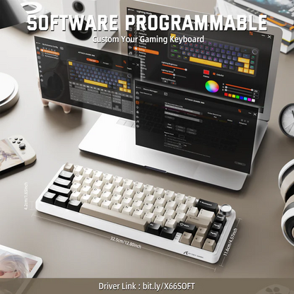 Attack Shark X66 Gasket Wireless Mechanical Keyboard with Knob
