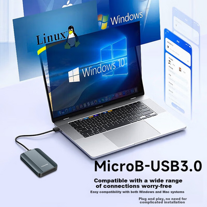 Newsmy 2TB Portable Hard Drive Mechanical Starry Metal Series USB3.0 2.5-inch Elegant Green High Speed Stable Office Data Backup Photo Backup + Hard Drive Case