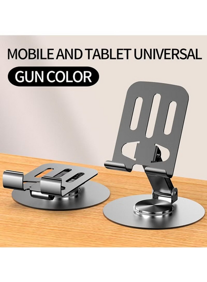 360 Degrees Rotate Metal Desk Mobile Phone Holder Stand For Phone Pad Adjustable Desktop Tablet Holderl Table Cell Phone Stand