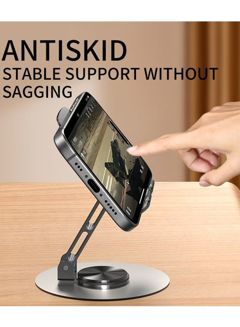 360 Degrees Rotate Metal Desk Mobile Phone Holder Stand For Phone Pad Adjustable Desktop Tablet Holderl Table Cell Phone Stand