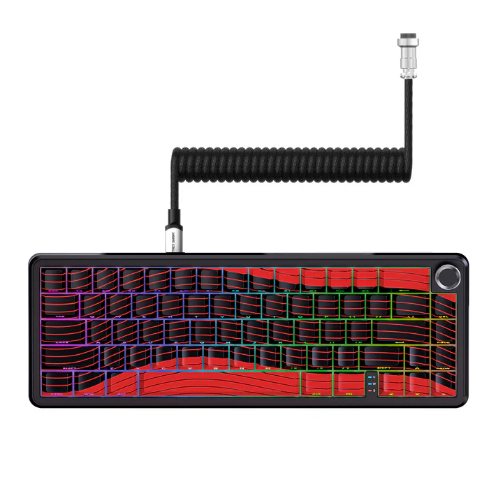 Attack Shark X65 PRO HE Wireless Rapid Trigger Keyboard Magnetic Switch Black & Red contour lines