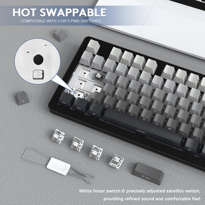 Attack Shark M87PROV2 Wireless Mechanical Keyboard with Side Printed PBT Keycaps