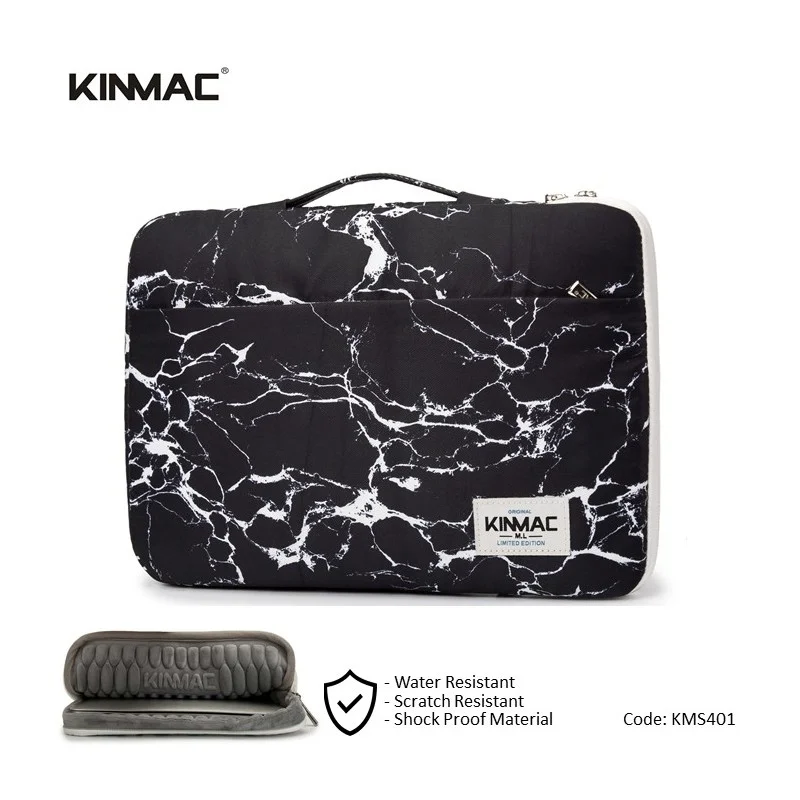 Kinmac Vertical Design Sleeve KMS401-442 Black Marble, Full Protection & Water-resistant