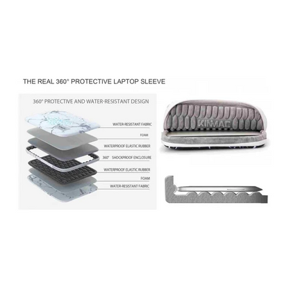 Kinmac Vertical Design Sleeve KMS401-442 Black Marble, Full Protection & Water-resistant