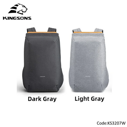 Kingsons Simple Design Backpack KS3207W, Water-resistant, Light Weight