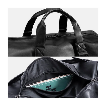 Kingsons KS3332W 29L Travel & Gym Duffle Bag – Waterproof PU Leather, Shoe Compartment & Wet Storage