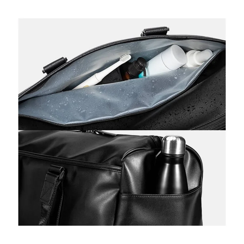 Kingsons KS3332W 29L Travel & Gym Duffle Bag – Waterproof PU Leather, Shoe Compartment & Wet Storage