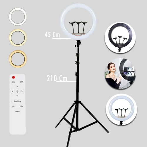 LJJ-45 High Power 18 Inch Full Kit Ring Light with Remote for Photo Shoot and Making Reels