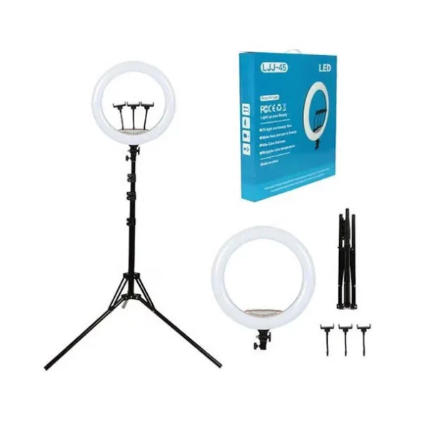 LJJ-45 High Power 18 Inch Full Kit Ring Light with Remote for Photo Shoot and Making Reels