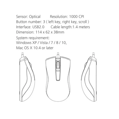 Micropack Comfy Gift M-100, USB Wired Mouse