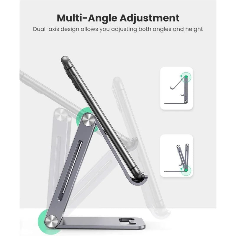 UGREEN Aluminum Alloy, Multi-Angle Stand Support Phone and Tablet Up to 7.9", Durable Structure, Stable & Reliable