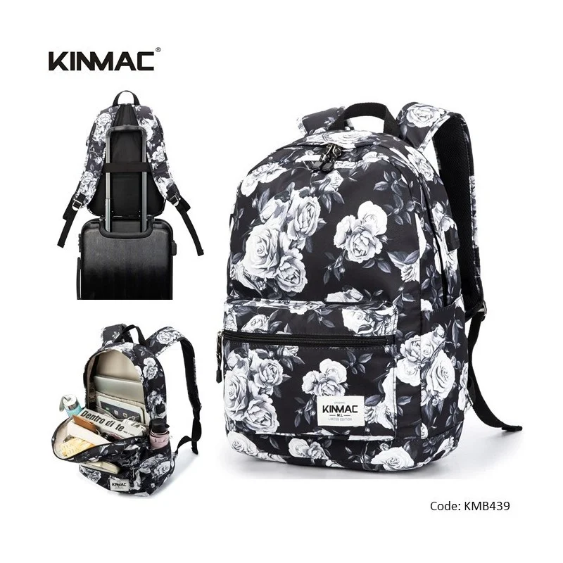 Kinmac Backpack KMB439 Gray Rose, Fashion Design, High Quality, Soft Interior Lining & Water-resistant