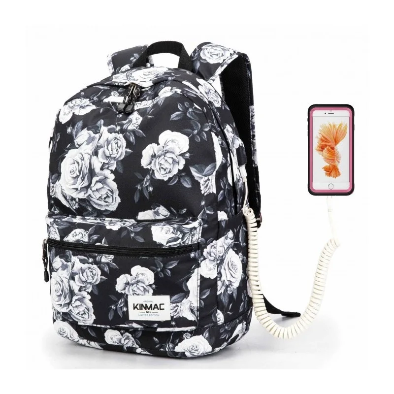 Kinmac Backpack KMB439 Gray Rose, Fashion Design, High Quality, Soft Interior Lining & Water-resistant