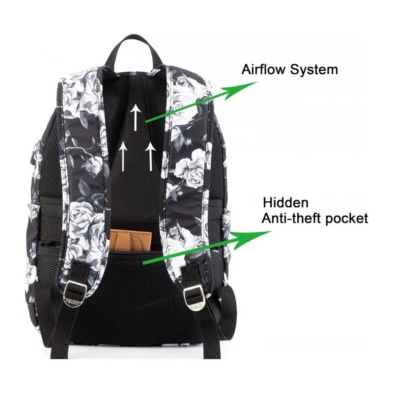 Kinmac Backpack KMB439 Gray Rose, Fashion Design, High Quality, Soft Interior Lining & Water-resistant