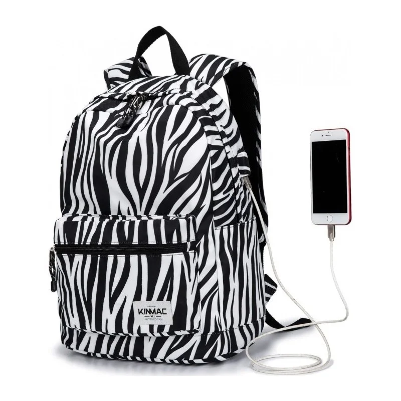 Kinmac Backpack KMB440 Zebra, Fashion Design, High Quality, Soft Interior Lining & Water-resistant