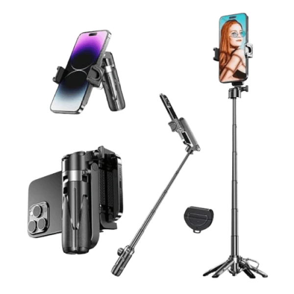 P15 Mini MagSafe Wireless Selfie Stick Tripod – Compact 3-in-1 Vlogging Tripod with Bluetooth Remote